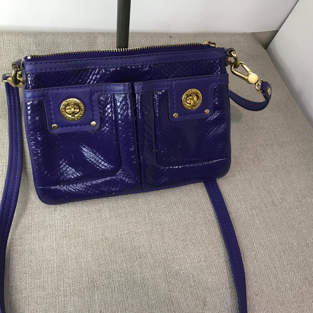 Marc Jacobs Purple Python Percy Turnlock Crossbod… - image 1